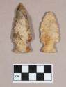 Chipped stone, projectile points, side-notched and corner-notched