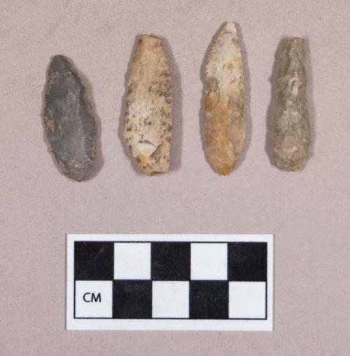 Chipped stone, projectile points, leaf-shaped; perforators