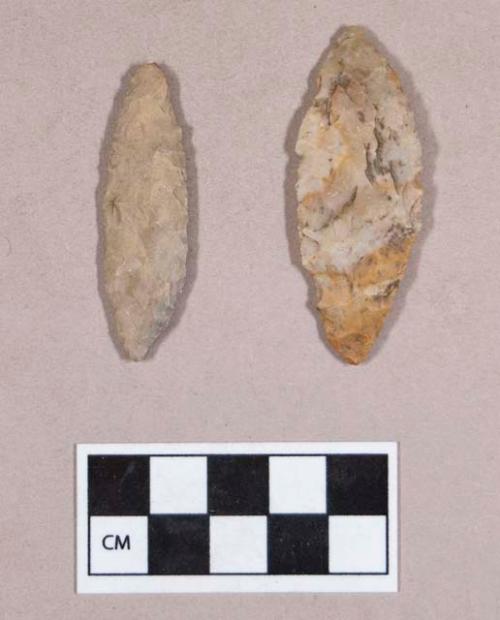 Chipped stone, projectile points, leaf-shaped