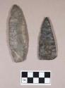 Chipped stone, projectile point, triangular; biface, ovate