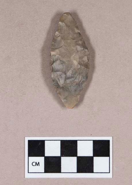 Chipped stone, projectile point, leaf-shaped