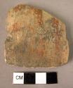 Potsherd - red on white - no slip, flame pattern (Wace & Thompson, 1912, Type A3