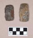 Chipped stone, scraper; biface, rectangular