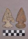 Chipped stone, projectile points, side-notched and corner-notched