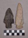 Chipped stone, projectile points, stemmed