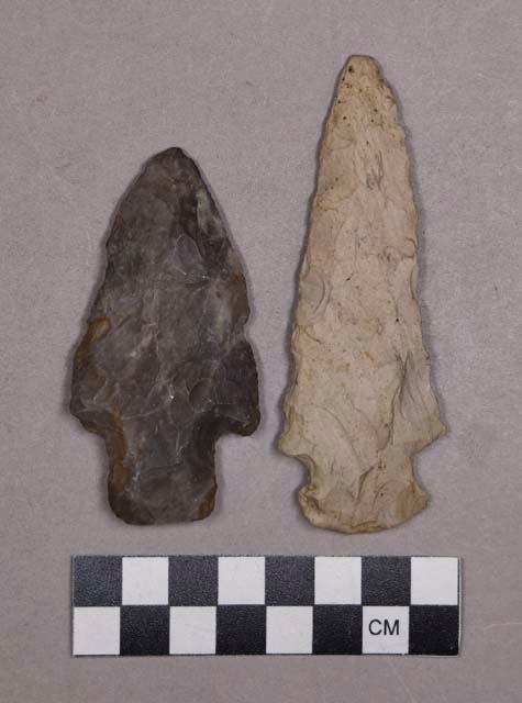 Chipped stone, projectile points, stemmed