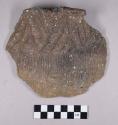 Ceramic, earthenware rim sherd, incised-chevron and cord-impressed, shell-tempered