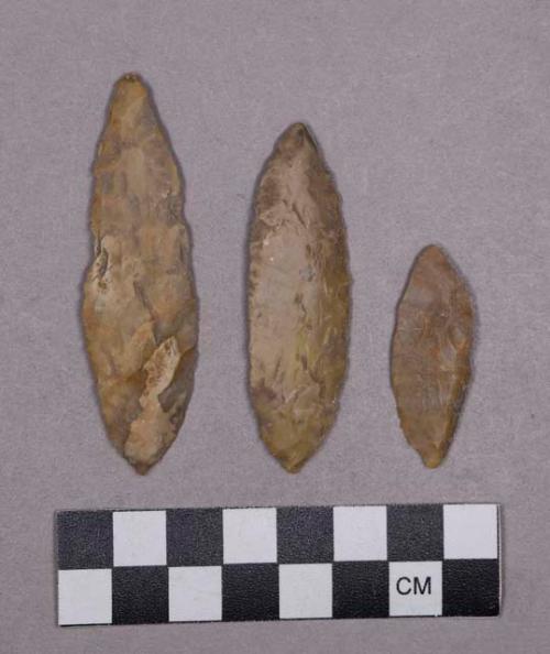 Chipped stone, projectile points, leaf-shaped