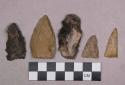 Chipped stone, bifaces and triangular projectile points