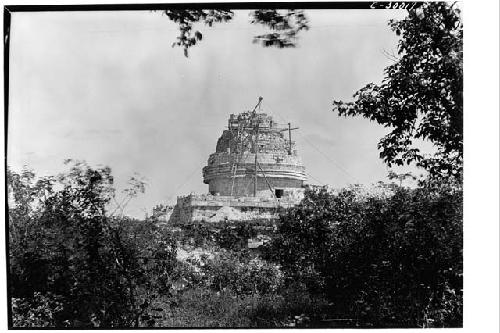 Caracol Tower. S. side under repair.