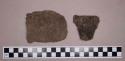 Ceramic, earthenware body sherds, shell-tempered, punctate and cord-impressed