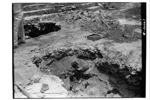 Floor of lower terrace at Caracol