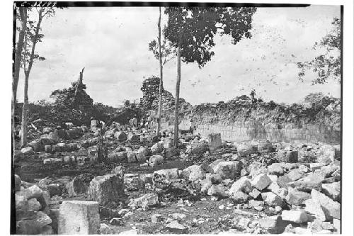 Patio interior at the Mercado looking southwest during excavations.