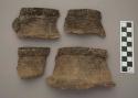 Ceramic, earthenware, rim sherds with punctate decoration, sherds mend