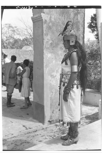 Lady in waiting costume made at Chichen for Fiesta in Dzitas in 1931.