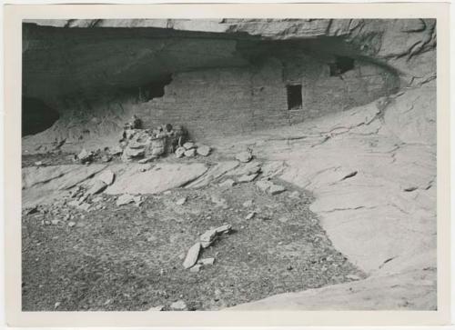 Stone dwelling in canyon alcove