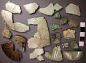 Part of jade plain rectangular jade plaque (9 fragments)