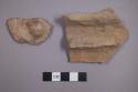 2 pottery handle fragments - plain ware