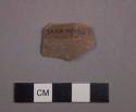 Potsherd - red to black mottled; fine ware, fine "Urfirnis"