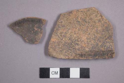 2 potsherds - thick glossy "Urfirnis"