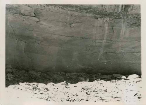 Canyon floor and wall, possibly part of a structure