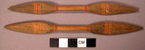 Models of spears and paddles