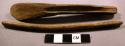 Awl or drill point, worked ivory or antler?, highly worn, spalling
