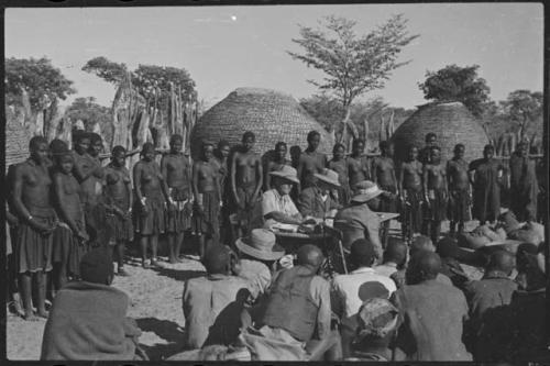 Government officials collecting grain tax from Ovambo people