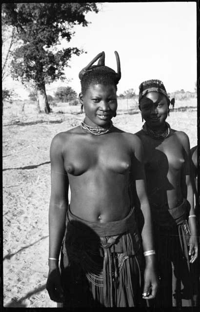 Two women standing