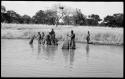 People fishing with baskets