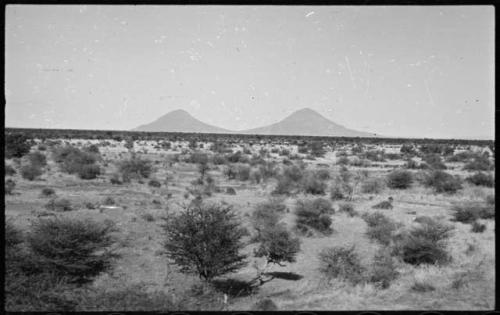 View of two mountain peaks