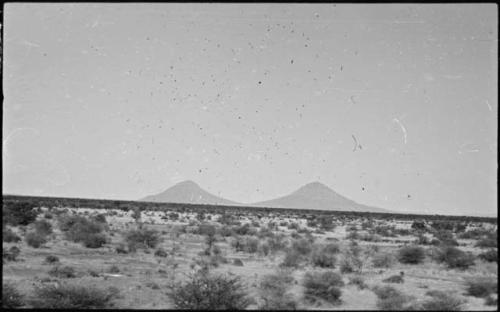 View of two mountain peaks