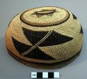Twined basketry cap