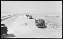 Piles of salt and trucks