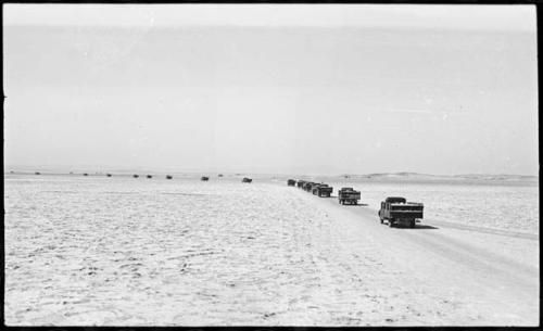 Trucks loaded with salt