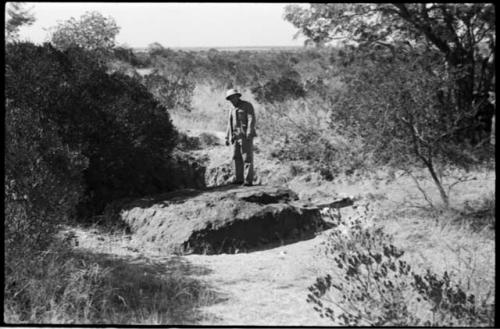 Man standing on the Hoba meteorite