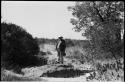 Man standing on the Hoba meteorite