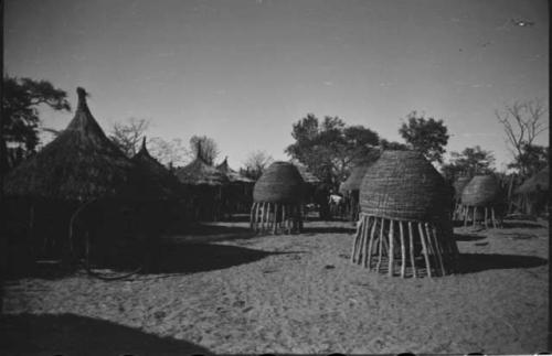 Storage baskets inside kraal