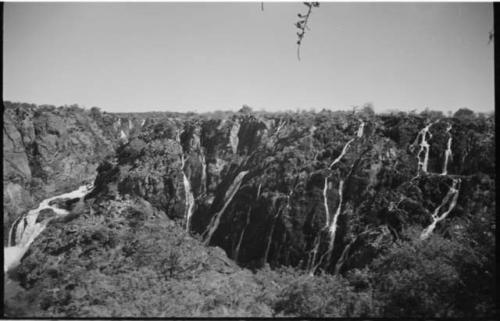 Ruacana Falls, showing many individual streams