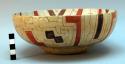 Bowl, polychrome geometric design inside and out