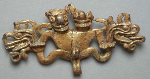 Copper, gilt animal