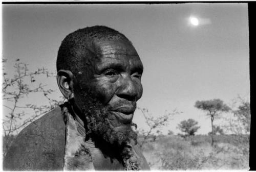 Elderly blind man wearing a kaross