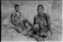 Mogatsiposi (who is Kgalagari, right) and a woman sitting