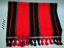 Woman's head cloth - everyday type, black, red & purple stripes