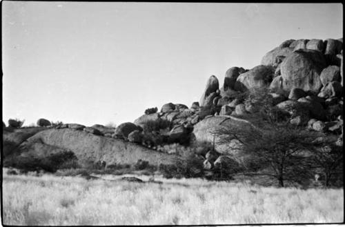 Large boulders and hill