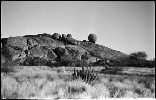 Large boulders and hill