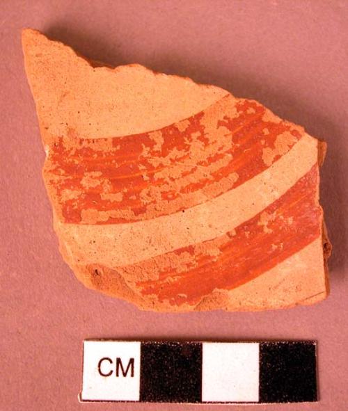 Potsherd - red curvilinear pattern