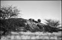 Large boulders and hill