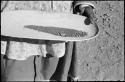 Woman mining by panning, close-up