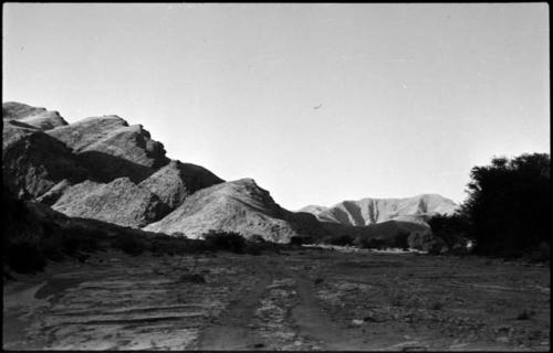 Mountains, looking back along track